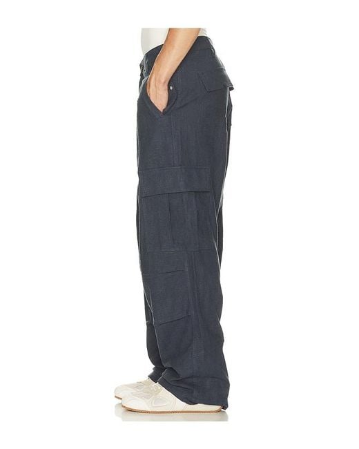 Rhude Black Linen Parachute Pant for men