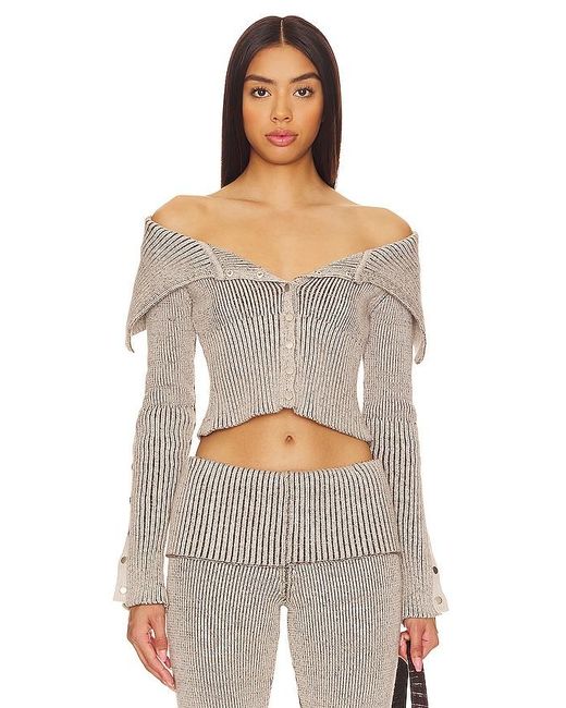 Jaded London Gray Plated Popper Tribeca Sweater