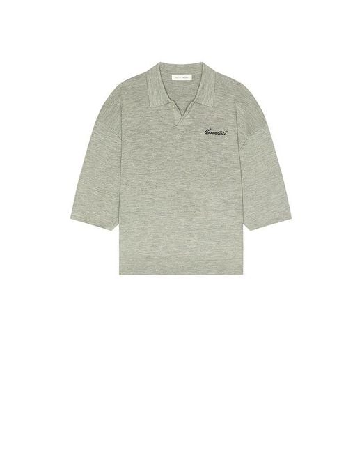 Fear Of God Gray Signature 3/4 Sleeve 90's Knit Polo for men