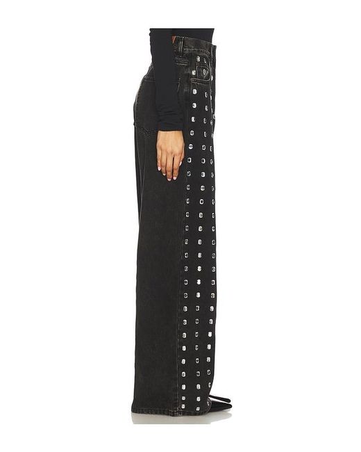 GIUSEPPE DI MORABITO Black Embellished Wide Leg Jean