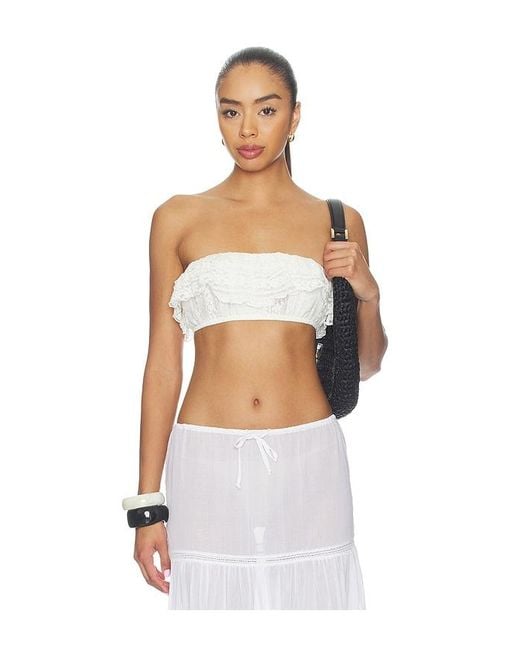 Free People White Flirty Frill Bandeau