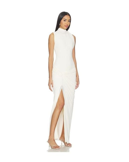 Et Ochs White Imogen Knit Combo Gown