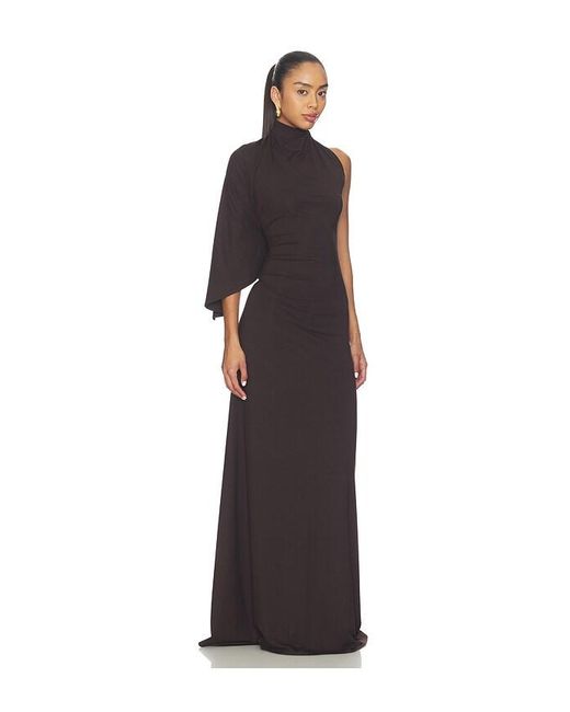 Diana Milkanova Studio Brown One Shoulder Dress