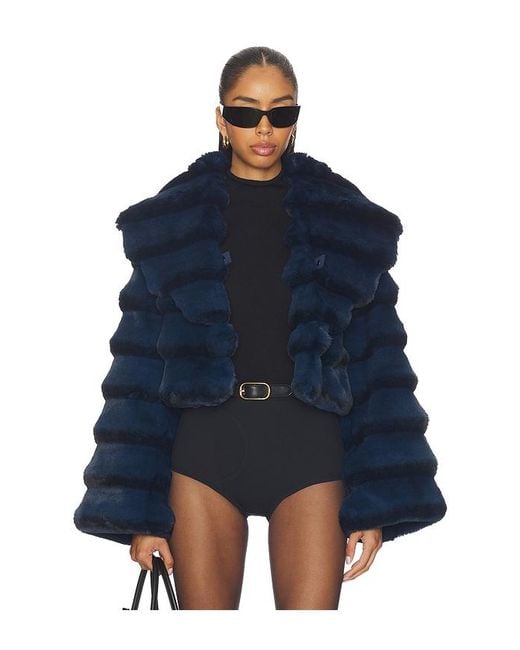 Adrienne Landau Blue Chinchilla Jacket