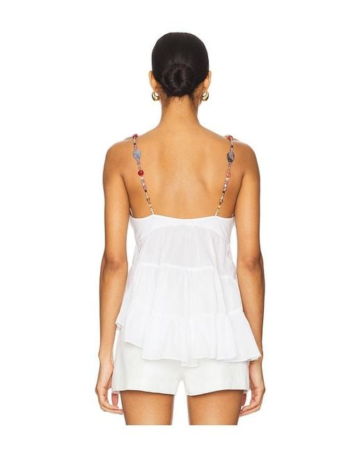 Azeeza White Viola Top