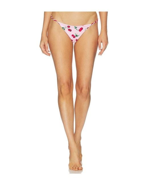 Leslie Amon White Ruby Twisted Bikini Bottom