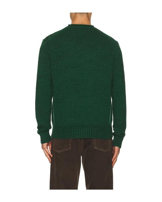 Polo Ralph Lauren Green Long Sleeve Cotton Linen Society Bear Rollneck Sweater for men