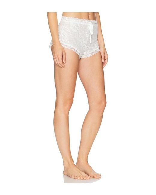 For Love & Lemons White Antique Lace Shorts