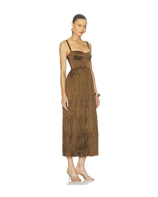 Alejandra Alonso Rojas Natural Pleated Bustier Dress