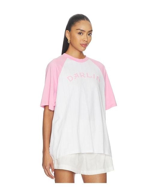 Darling White Old Skool Raglan Tee