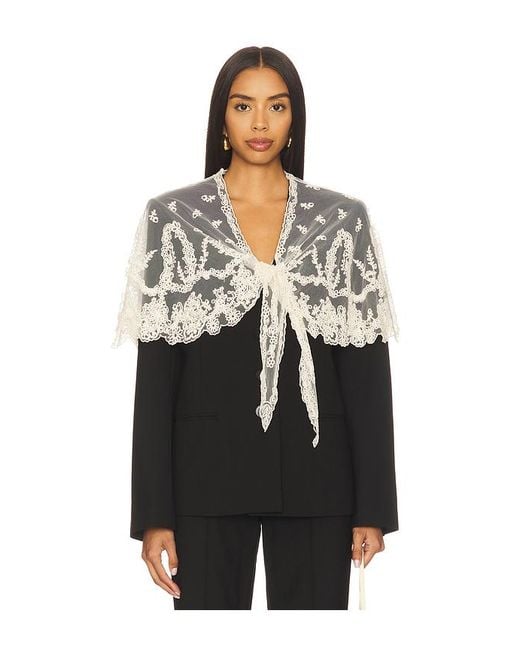 Sea Black Elisa Tropical Wool Capelet Jacket
