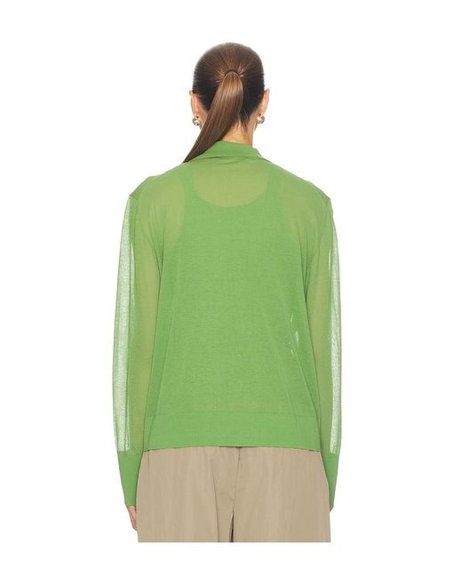 FRAME Green The Collared Cardigan