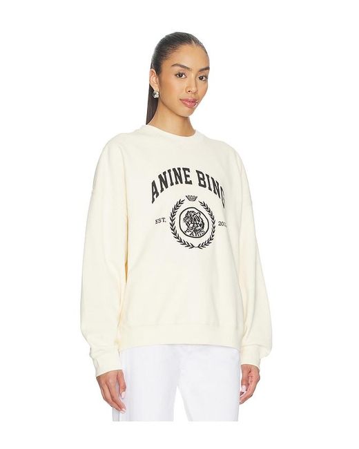 Anine Bing White Miles Collegiate Sweatshirt