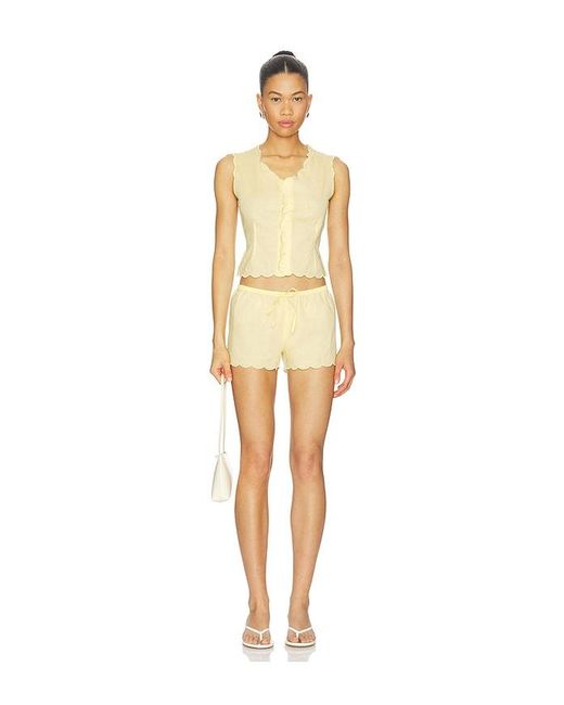 Montce Multicolor X Elsa Hosk Scalloped Low-Rise Drawstring Short