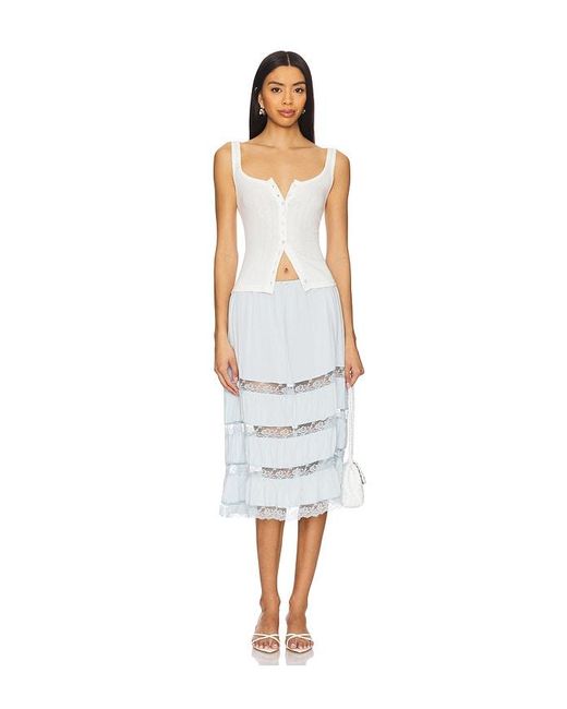Free People White End Game Pointelle Tank