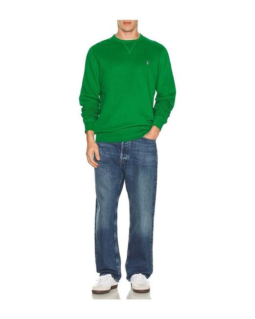 Polo Ralph Lauren Green Long Sleeve Rl Fleece Crewneck Sweatshirt for men