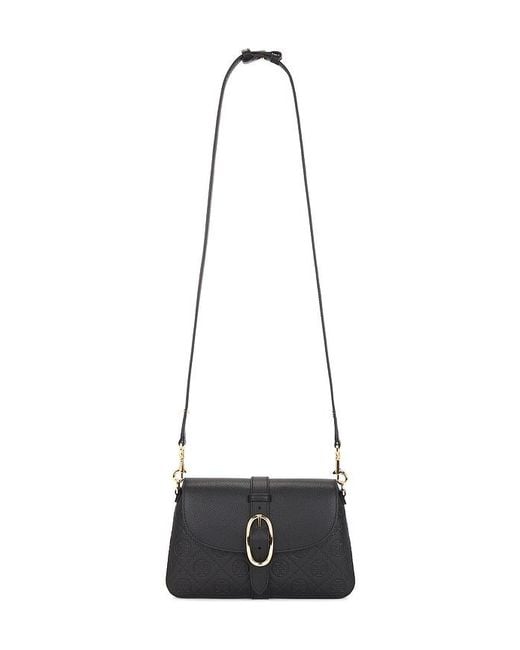 Tory Burch Black T Monogram Pebble Soft Small Shoulder Bag