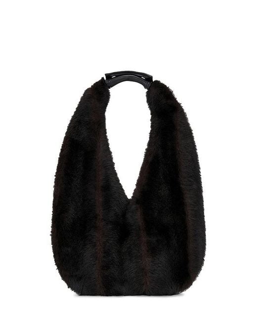 Apparis Black Colette Shaved Mink Bag