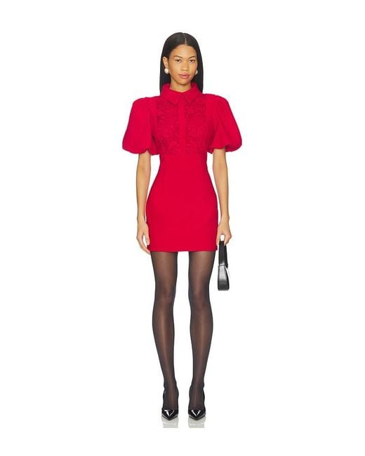 Elliatt Red June Puff Sleeve Mini Dress