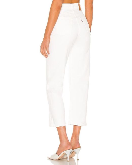 Levi's White Ribcage Straight Ankle Jeans