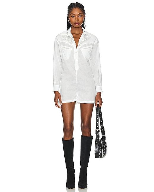 Urban Outfitters White KURZOVERALL WEST OF BOHO