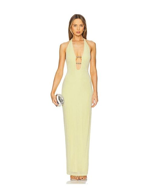 Misha Metallic Yesenia Slinky Maxi Dress