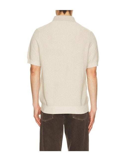 Vince Natural Geo Jacquard Short Sleeve Polo for men