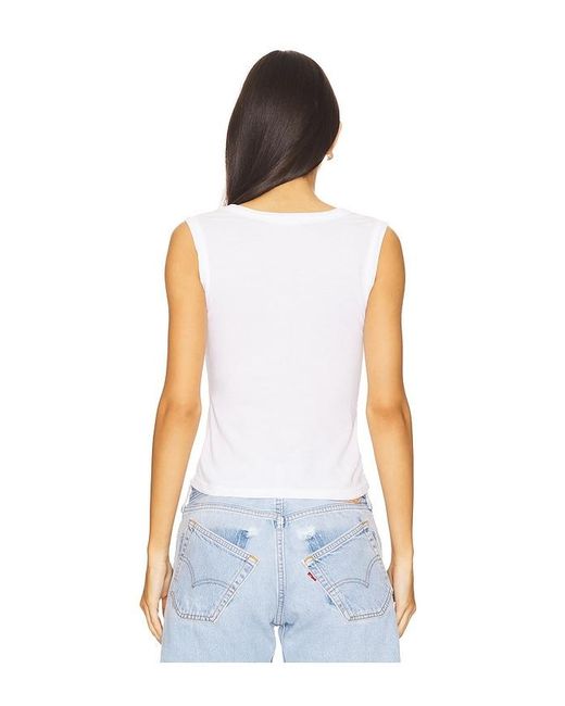 PERFECTWHITETEE White Khara Scoop Tank
