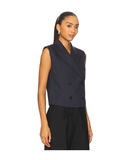 Theory Black Peak Double Breasted Vest