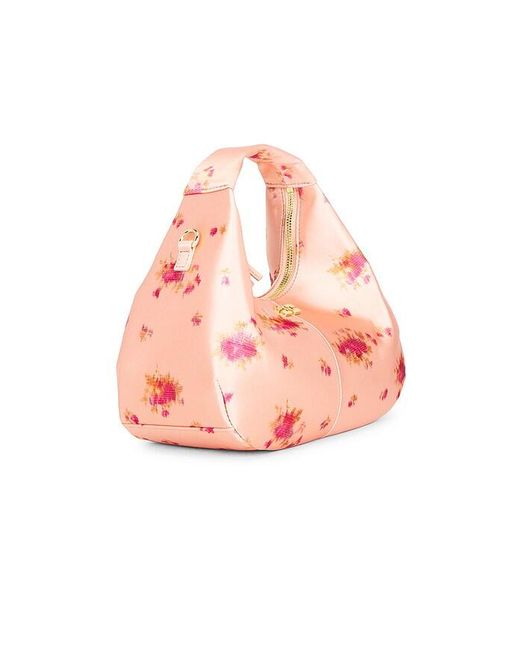 Ganni Pink Hobo Mini Printed Satin Bag
