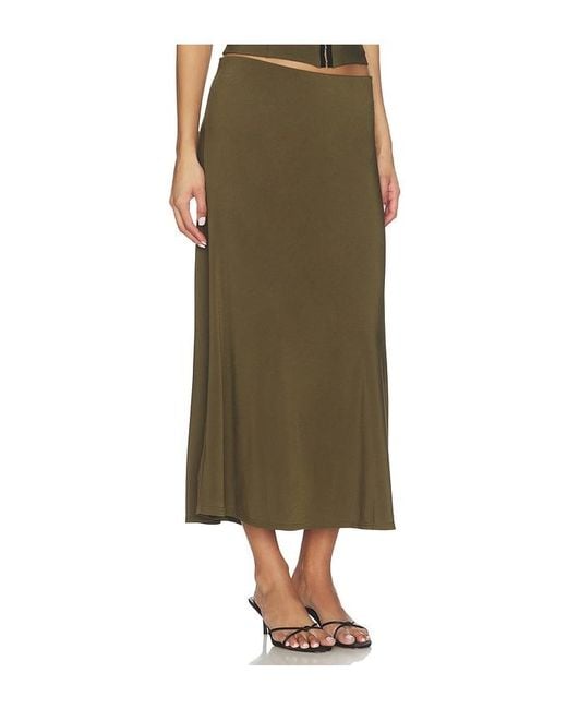 Bella Venice Green X Revolve Jessie Slip Skirt