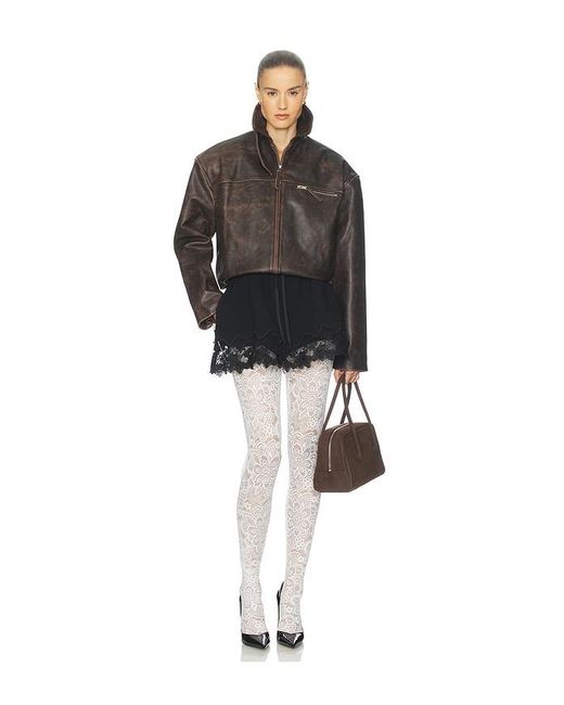 Helsa Black The Leather Oversized Moto Jacket