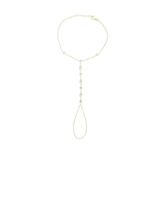 By Adina Eden White Cz Multi-Shape Stone Hand Chain Bracelet