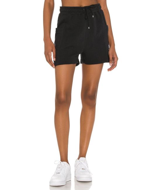 womens black fleece shorts
