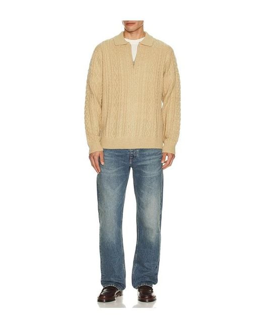 Rhythm Mohair Quarter Zip Fisherman Sweater in Blue für Herren