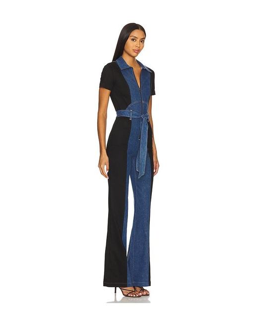 Alice + Olivia Blue Gorgeous Wide Leg Jumpsuit