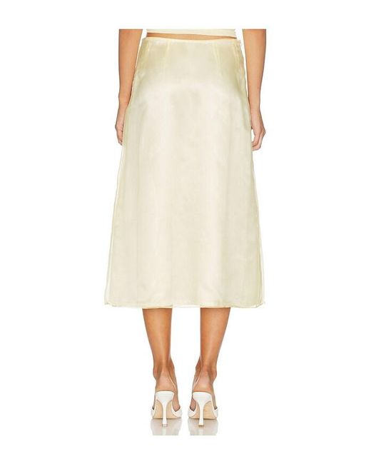 Tanner Fletcher Natural Lisel Embroidered Daisy Skirt