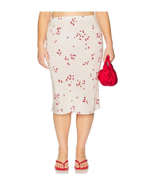 L'academie Red 'Academie Hallie Midi Skirt