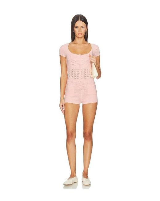 MAJORELLE Pink Fenella Short Sleeve Romper