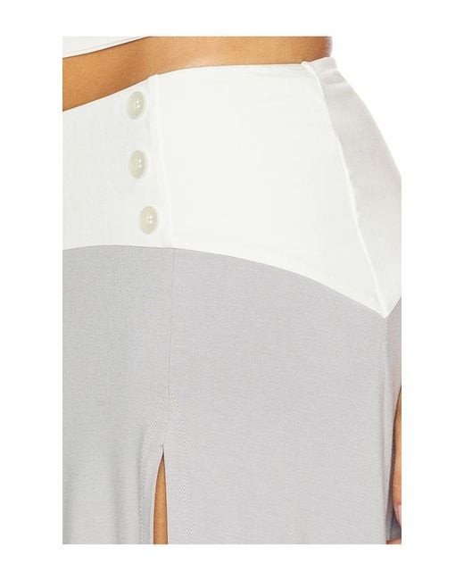 Tiger Mist Gray Curved Yoke Hi Lo Skirt