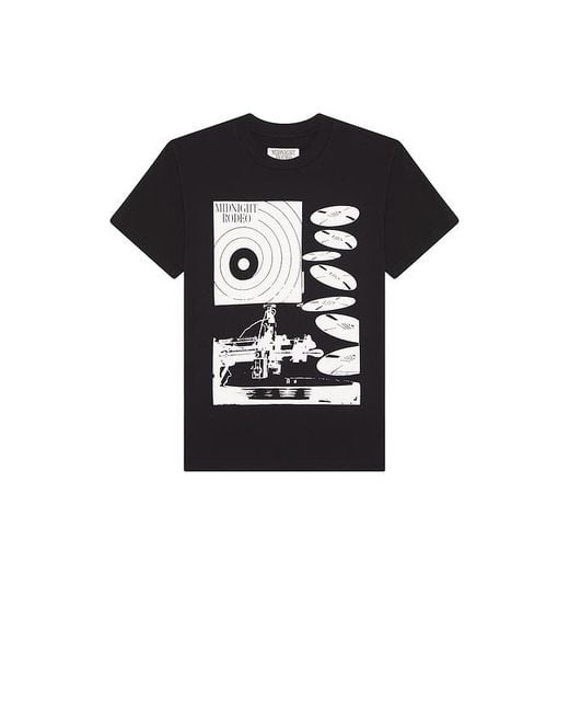 MIDNIGHT RODEO Black Record Tee for men