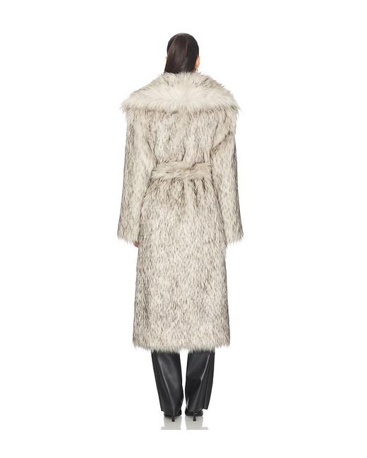 ANDAMANE White Winter Maxi Faux Fur Coat