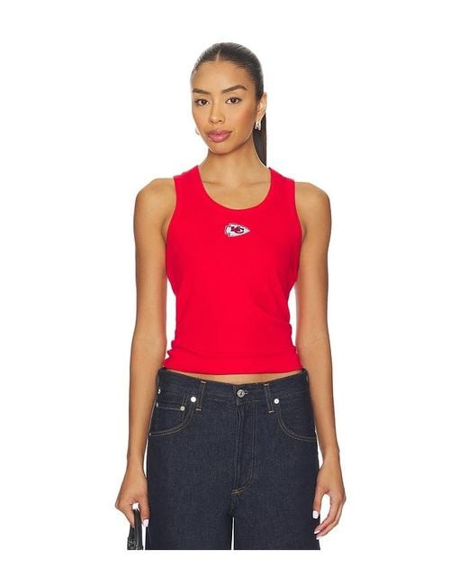 Terez Red X Revolve Chiefs Scoop Neck Rib Tank