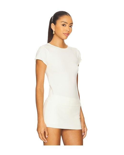 Frankie's Bikinis White Baylee Cloud Knit Tee