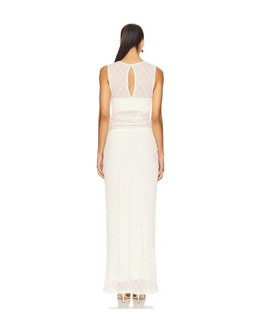SOVERE White Love Cowl Mesh Dress