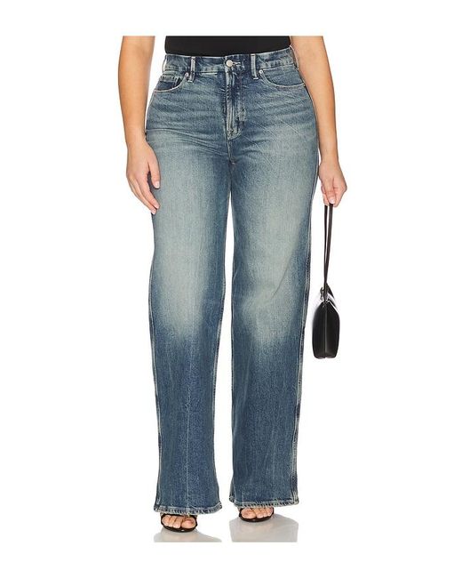 GOOD AMERICAN Blue Good Skate Wide Jeans