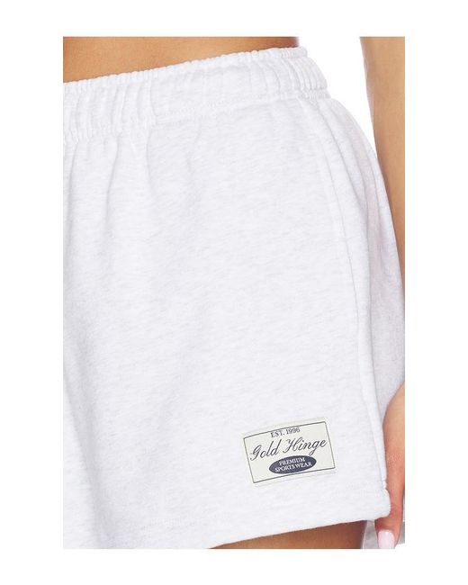 Gold Hinge White Loose Sweatshorts
