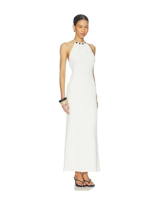 Seven Wonders White Adalee Ruffle Texture Maxi Dress