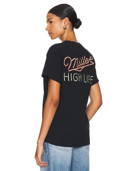 Camiseta miller high life neon Junk Food de color Black