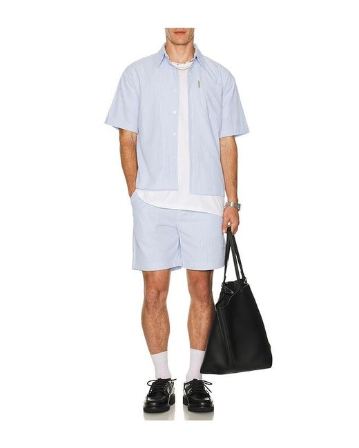 House Of Sunny White Seersucker Box Fit Shirt for men